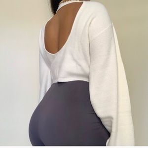 Meshki Key Hole Sweater + Slinky Biker Shorts